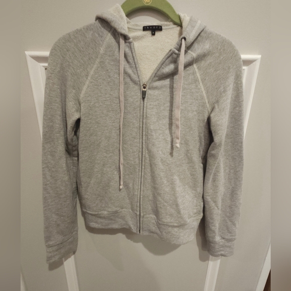 Theory Tops - Theory Gray Zip Up Sweatshirt Size Petite